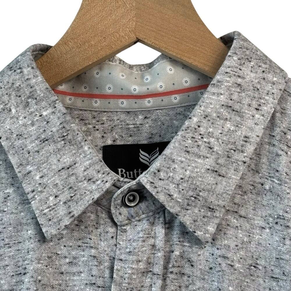 Buttercloth Mens Shirt Extra Large Gray Button Down Short Sleeve Golf Layer - Picture 4 of 8